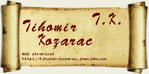 Tihomir Kozarac vizit kartica